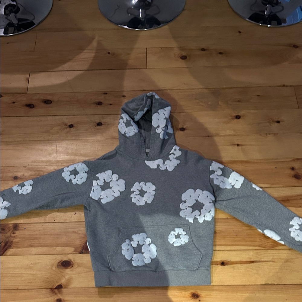 Grey men’s denim teas hoodie